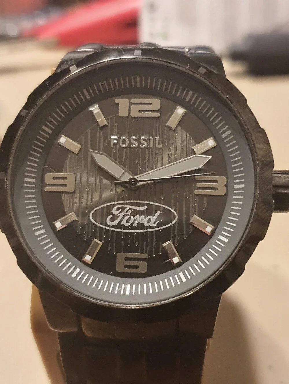Fossil Black Stainless Steel Ford Logo Men's Watch For Band Repair